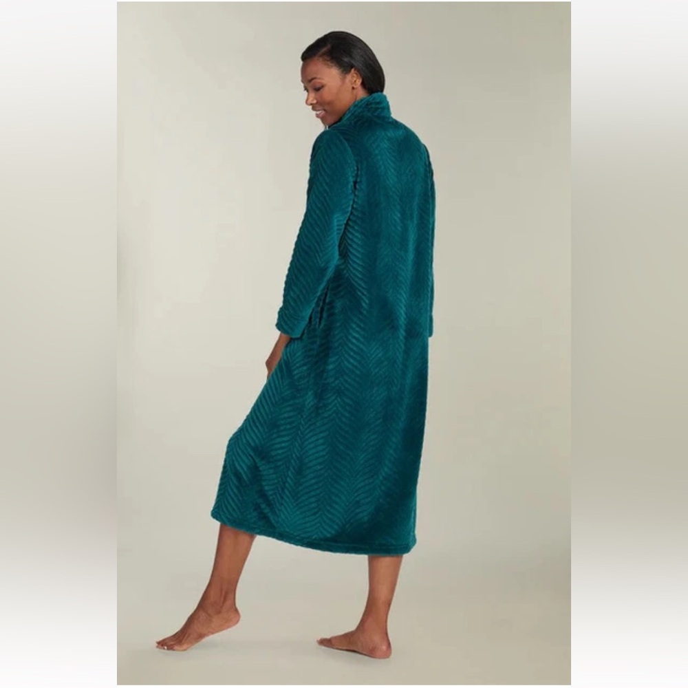 Miss Elaine Super Soft Long Robe, Emerald-Large